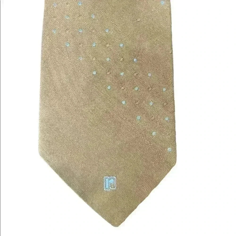 Vintage Paco Rabanne Brown Blue Dot Tie